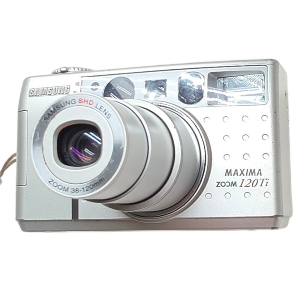 Samsung Maxima Zoom 120Ti 35mm Film Camera Silver 38-120mm SHD Lens Vintage